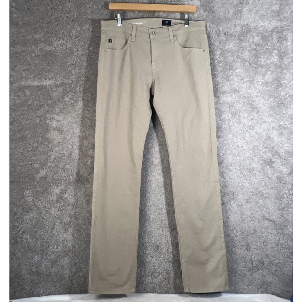AG Adriano Goldschmied Mens The MatchBox Slim Straight Brown Khaki Pants 32